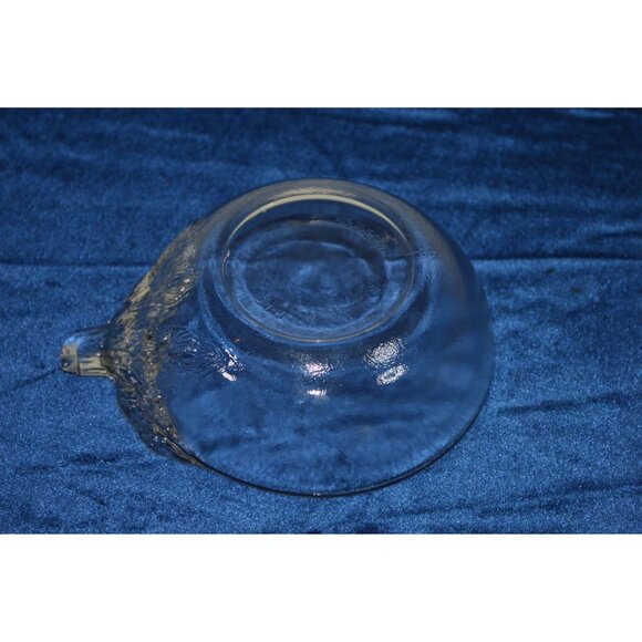 Vintage Indonesia Clear Glass Orange  Shaped Bowl Fruit Dish Embossed Leaf READ - Picture 3 of 9